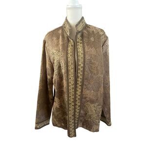 NWT Coldwater Creek Beaded Embroidered Western Cottagecore Jacket Women’s XL